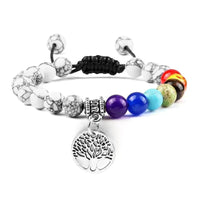Bracelet 7 Chakras Arbre de Vie Argenté