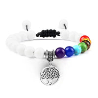 Bracelet 7 Chakras Arbre de Vie Argenté