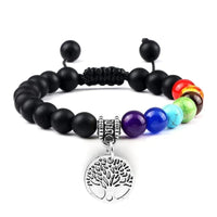 Bracelet 7 Chakras Arbre de Vie Argenté