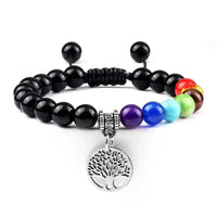 Bracelet 7 Chakras Arbre de Vie Argenté