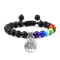 Bracelet 7 Chakras Arbre de Vie Argenté