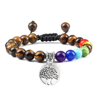 Bracelet 7 Chakras Arbre de Vie Argenté