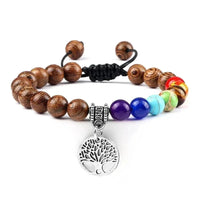 Bracelet 7 Chakras Arbre de Vie Argenté