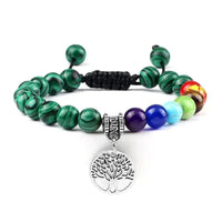 Bracelet 7 Chakras Arbre de Vie Argenté