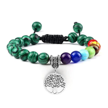 Bracelet 7 Chakras Arbre de Vie Argenté