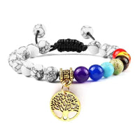 Bracelet 7 Chakras Arbre de Vie Doré