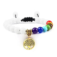 Bracelet 7 Chakras Arbre de Vie Doré