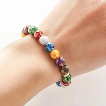 Bracelet 7 Chakras Effet Marbre Mixte