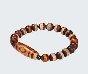 Bracelet 7 Chakras et Agate Brune 8mm