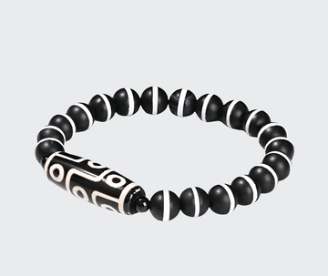 Bracelet 7 Chakras et Agate Noire 8mm