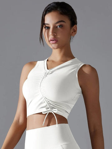 Brassière de Sport à Lacets - Noir | Yogaova