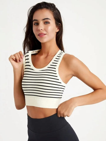 Brassière Sport Rayures Dos Nageur | Yogaova
