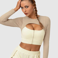 Brassière Sport Zippée Manches Longues | Yogaova