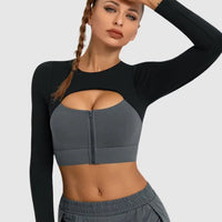 Brassière Sport Zippée Manches Longues | Yogaova