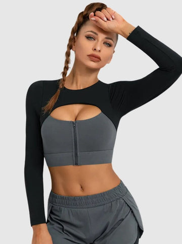 Brassière Sport Zippée Manches Longues | Yogaova