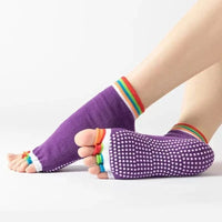 Chaussettes de Yoga 5 Doigts Colorées