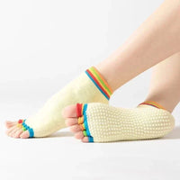 Chaussettes de Yoga 5 Doigts Colorées