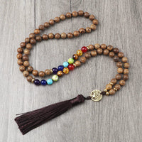 Collier 7 Chakras Arbre de Vie Perles 8mm