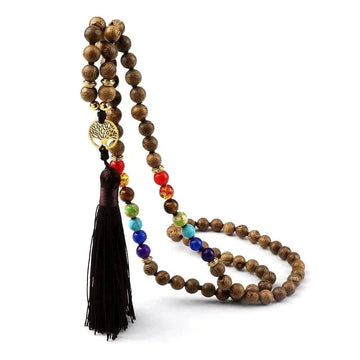 Collier 7 Chakras Arbre de Vie Perles 8mm