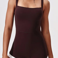 Combinaison short fitness femme dos nageur – Tenue gainante | Yogaova