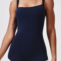 Combinaison short fitness femme dos nageur – Tenue gainante | Yogaova