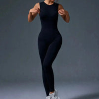 combinaison yoga femme fluide noire