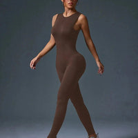 combinaison yoga femme marron