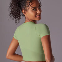 Crop Top Fitness Manches Courtes | Yogaova