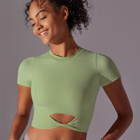 Crop Top Fitness Manches Courtes | Yogaova