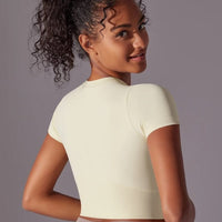 Crop Top Fitness Manches Courtes | Yogaova