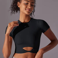 Crop Top Fitness Manches Courtes | Yogaova