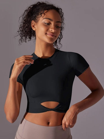 Crop Top Fitness Manches Courtes | Yogaova