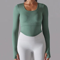 Crop Top Fitness Manches Longues | Yogaova