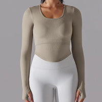 Crop Top Fitness Manches Longues | Yogaova