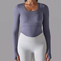 Crop Top Fitness Manches Longues | Yogaova