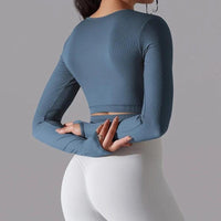 Crop Top Fitness Manches Longues | Yogaova
