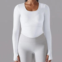 Crop Top Fitness Manches Longues | Yogaova