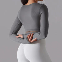 Crop Top Fitness Manches Longues | Yogaova