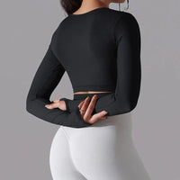 Crop Top Fitness Manches Longues | Yogaova