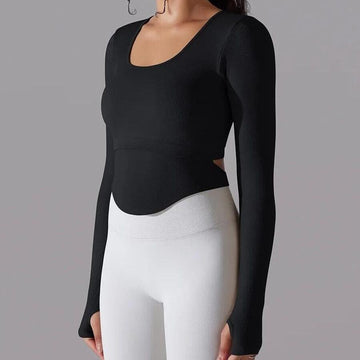 Crop Top Fitness Manches Longues | Yogaova