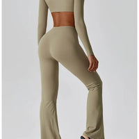 Crop Top Manches Longues Soutien-Gorge | Yogaova
