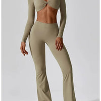 Crop Top Manches Longues Soutien-Gorge | Yogaova