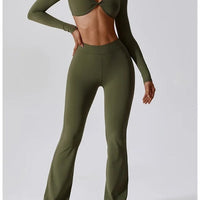 Crop Top Manches Longues Soutien-Gorge | Yogaova
