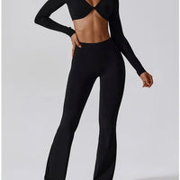 Crop Top Manches Longues Soutien-Gorge | Yogaova