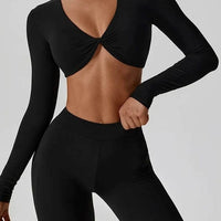 Crop Top Manches Longues Soutien-Gorge | Yogaova