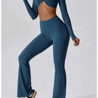 Crop Top Manches Longues Soutien-Gorge | Yogaova