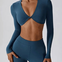 Crop Top Manches Longues Soutien-Gorge | Yogaova