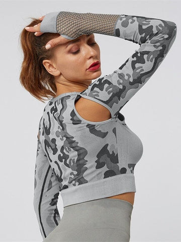 Crop top Sport Camouflage Maille | Yogaova