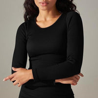 Crop Top Sport Col Rond Manches Longues | Yogaova
