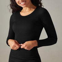 Crop Top Sport Col Rond Manches Longues | Yogaova